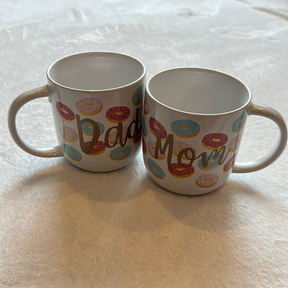 Mom & Dad 18oz. Doughnut Coffee Mugs (Set of 2) White - Picture 2 of 16
